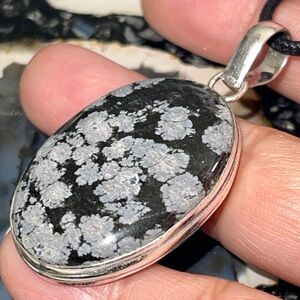 Snowflake Obsidian Pendant 2”